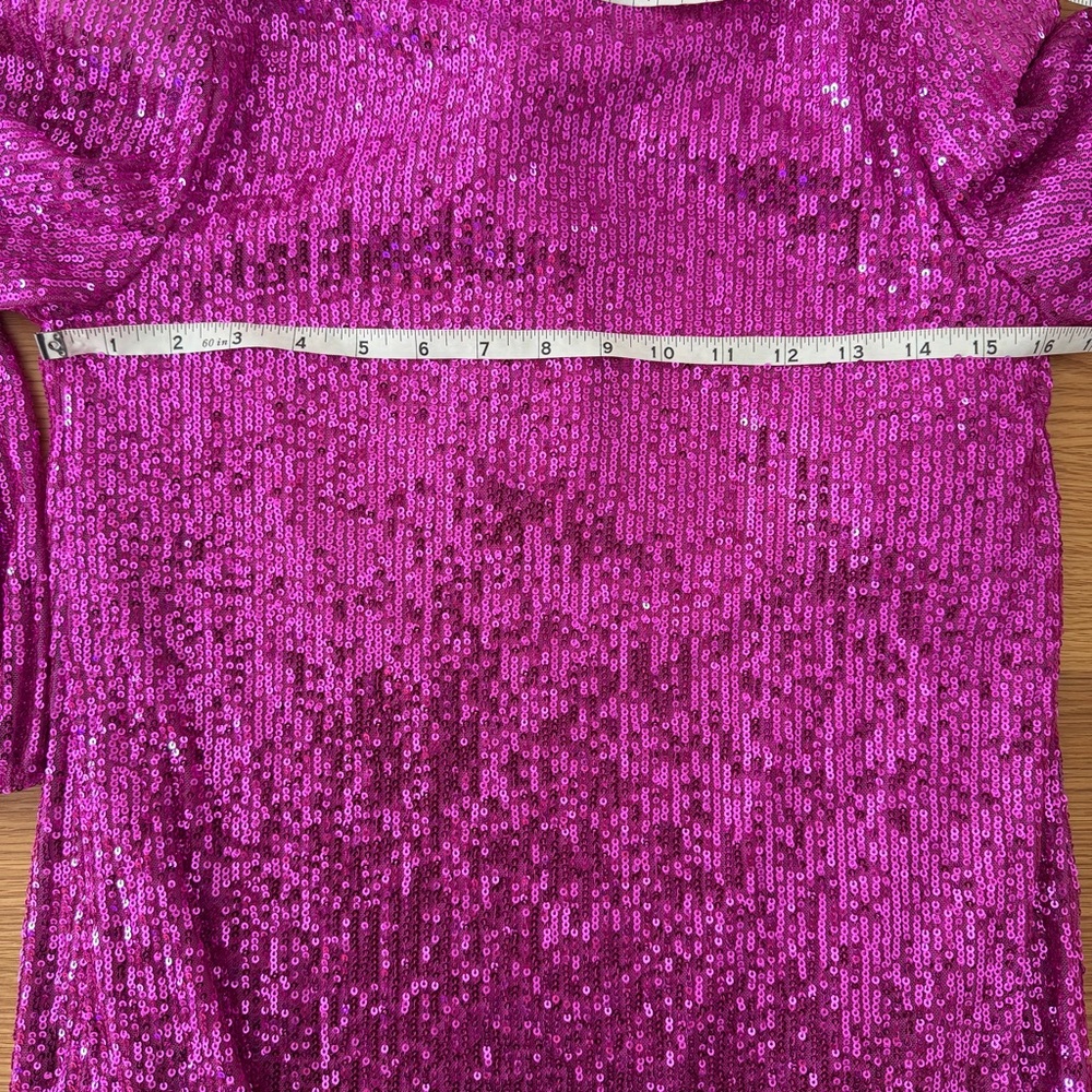 NWT BETSEY JOHNSON DOLOREAN MINI Pink Sequin Dress - S - Picture 12 of 15